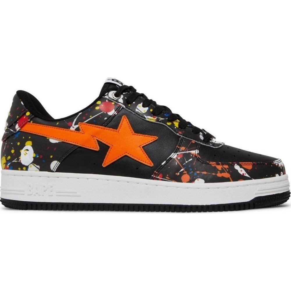 Bapesta,Bapesta Low Paint Splatter - Black