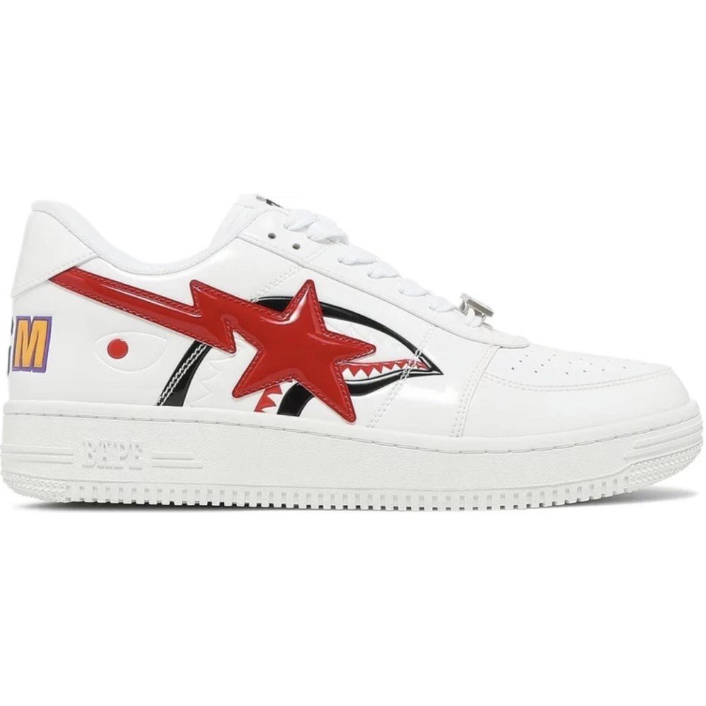 Bapesta,Bapesta Low M2 Shark Face - White