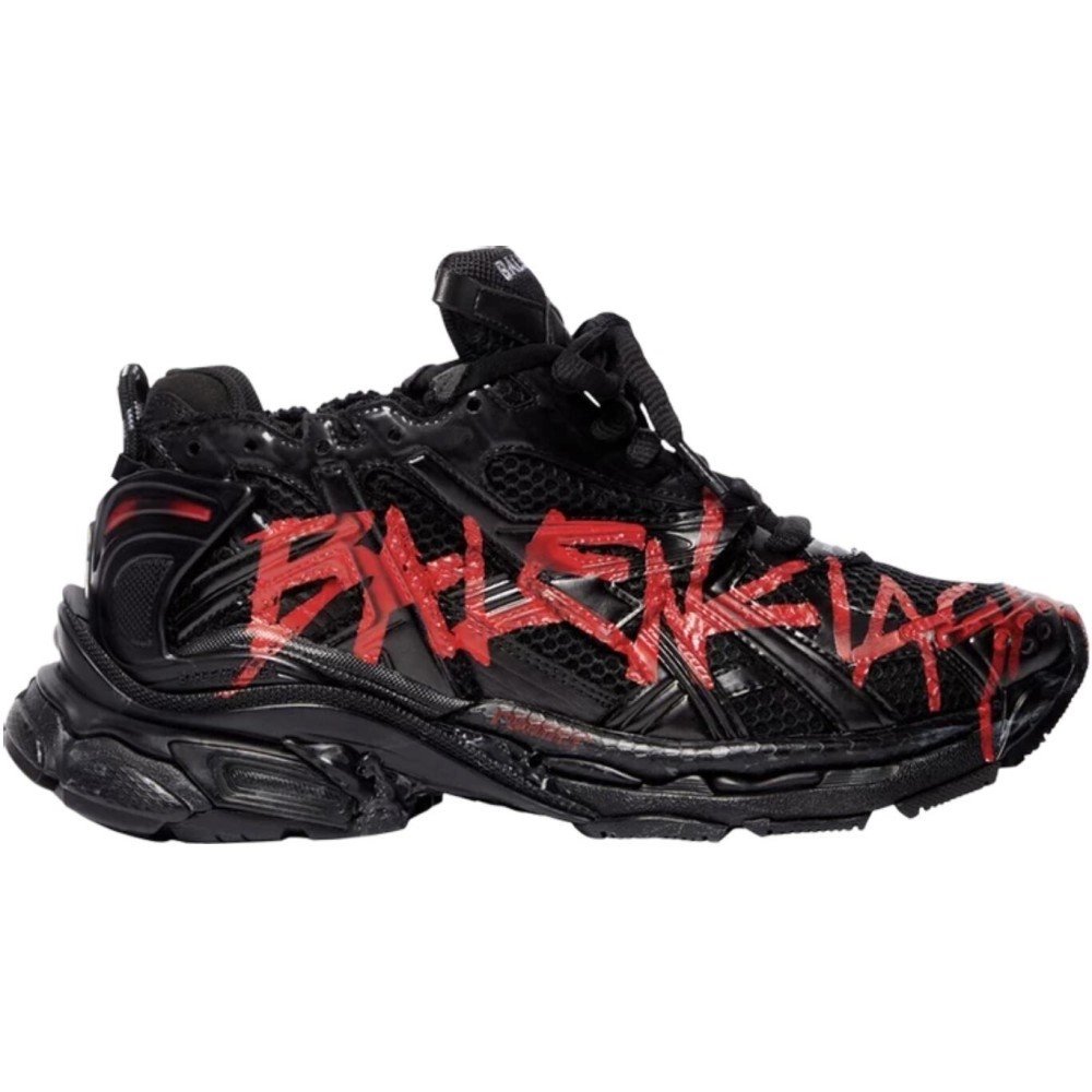 Balenciaga Runner Sneaker Graffiti - Black Red