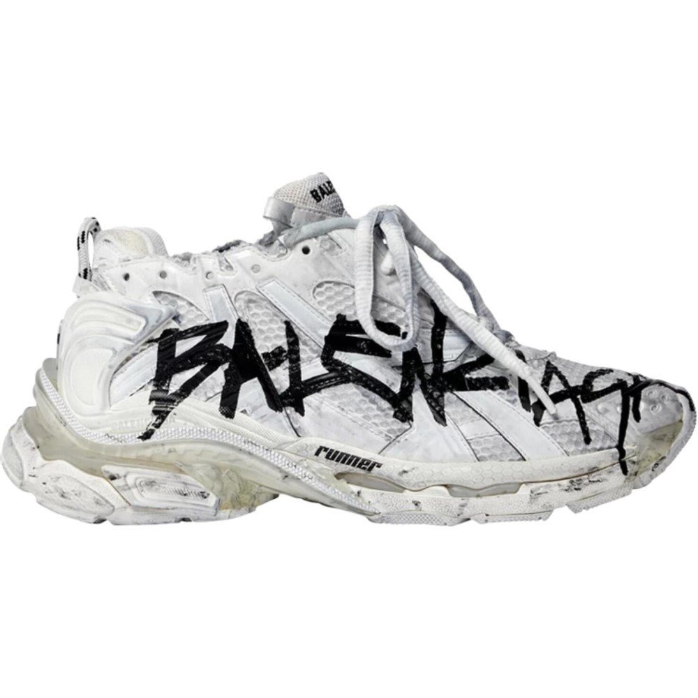 Balenciaga Runner Sneaker Graffiti - White Black